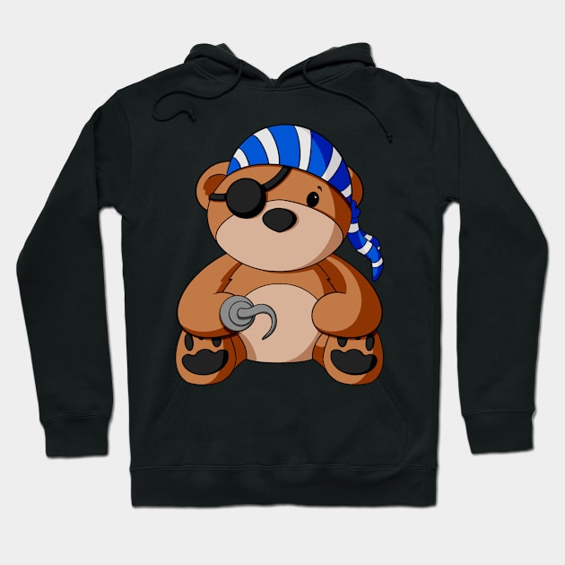 Pirate Teddy Bear Hoodie by Alisha Ober Designs